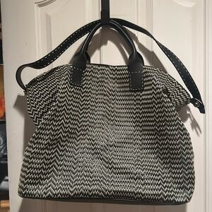 Gianni Segatta big black and white leather bag. Made in Italy 🇮🇹